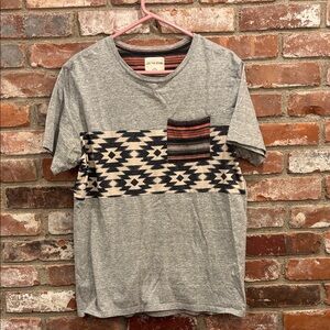 On The Byas Gray Aztec Pattern Men's Tee